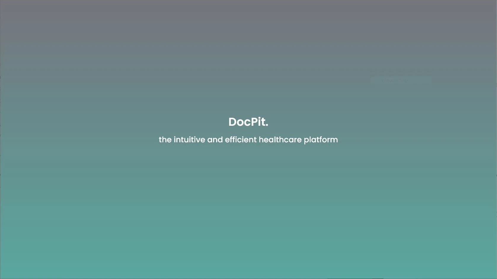 DocPit healthcare interface shown on desktop and mobile screens