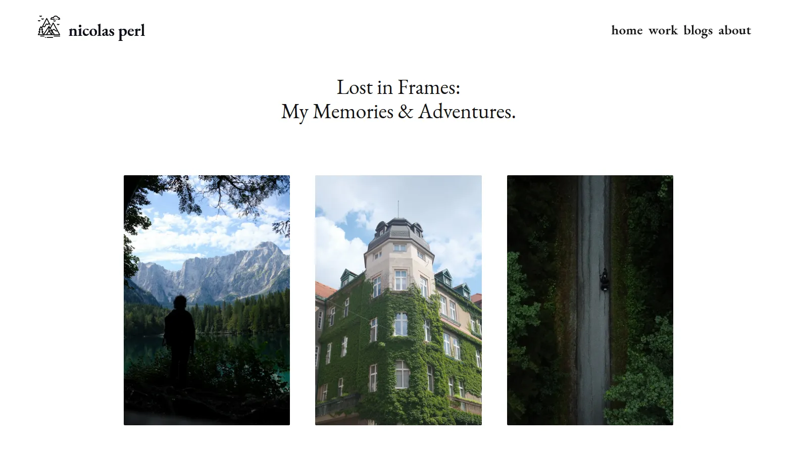 Original nicolasperl.com photography portfolio homepage