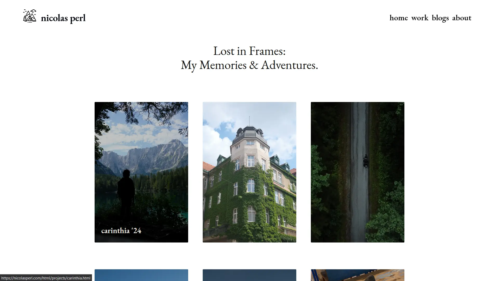Photography project overview from the original website