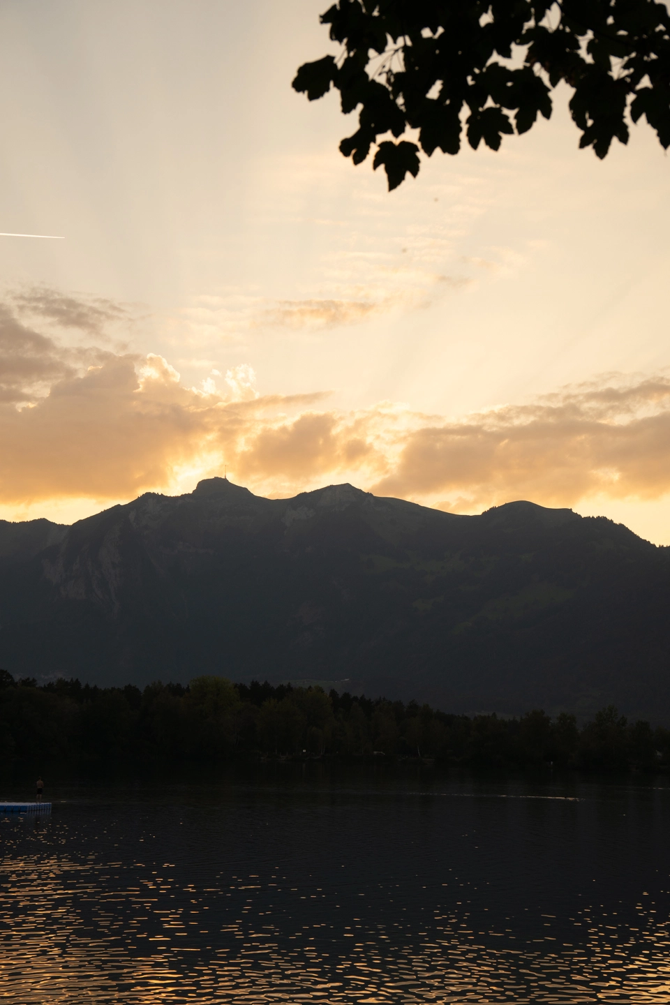 lake with mountain range