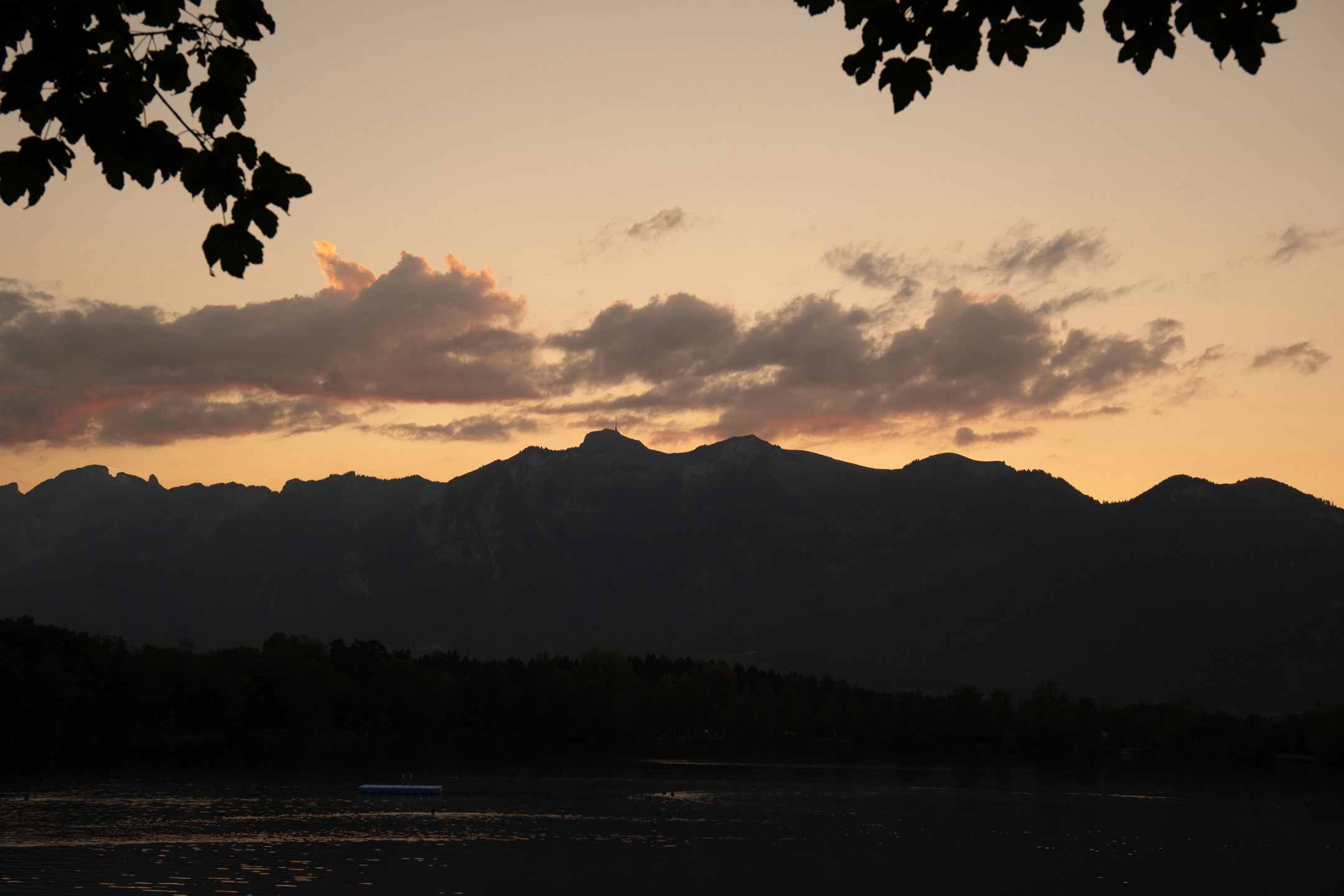 lake with mountain range